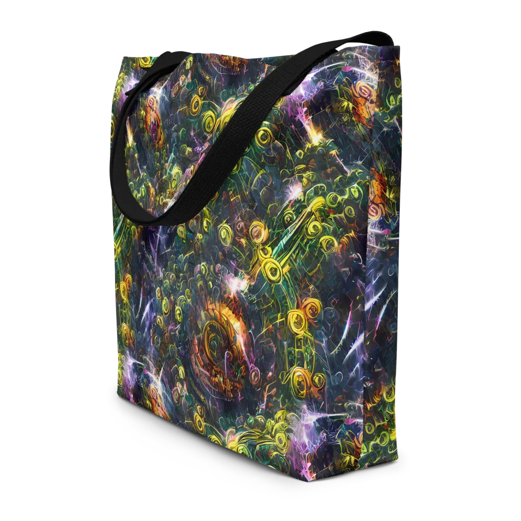 Midnight Vines on Large Tote Bag W/ Pocket — Front