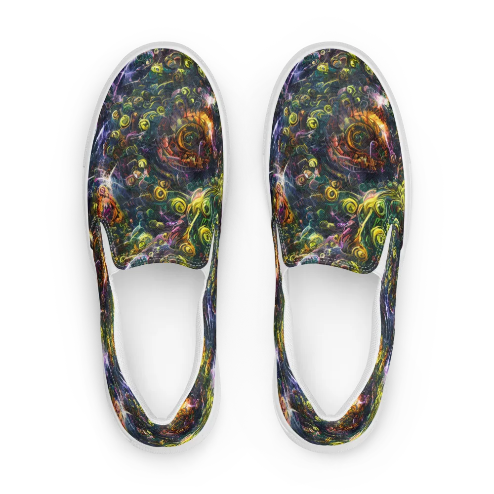 Midnight Vines on Women's Slip-On Canvas Shoes — Front