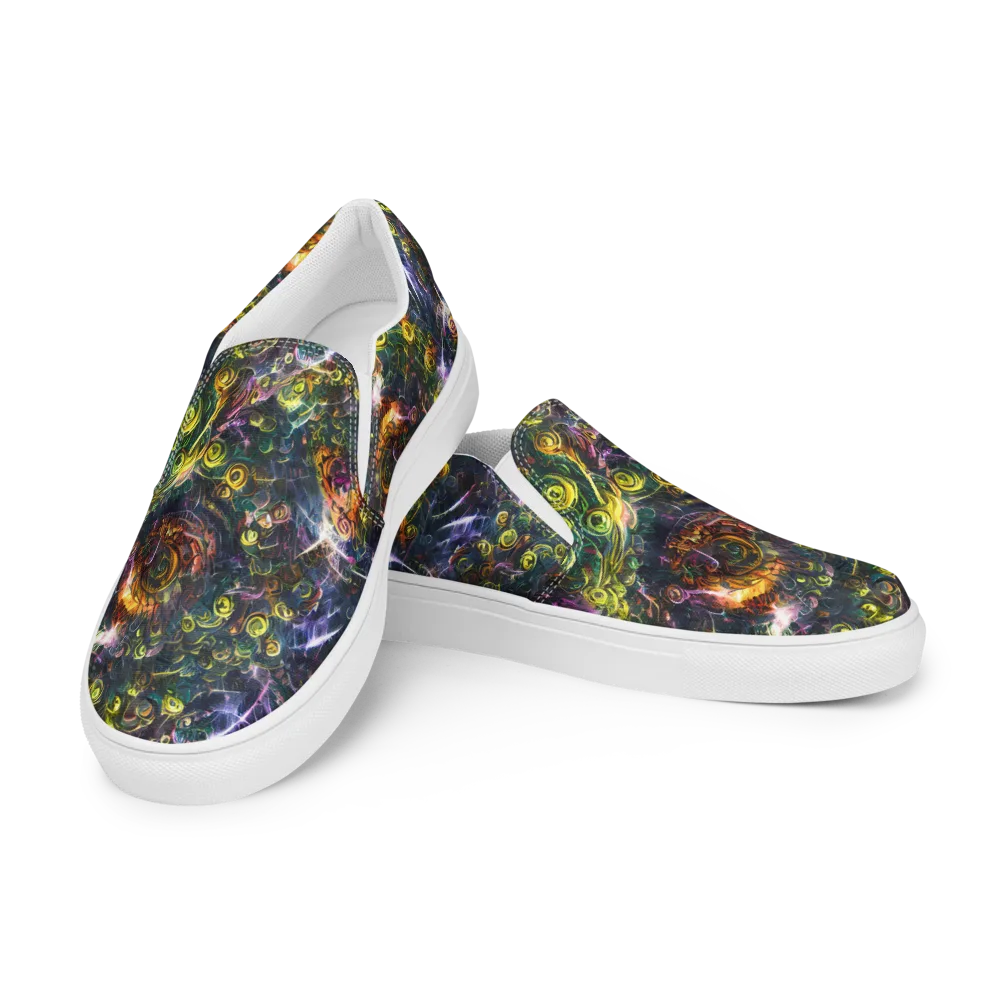 Midnight Vines on Women's Slip-On Canvas Shoes — Left Front