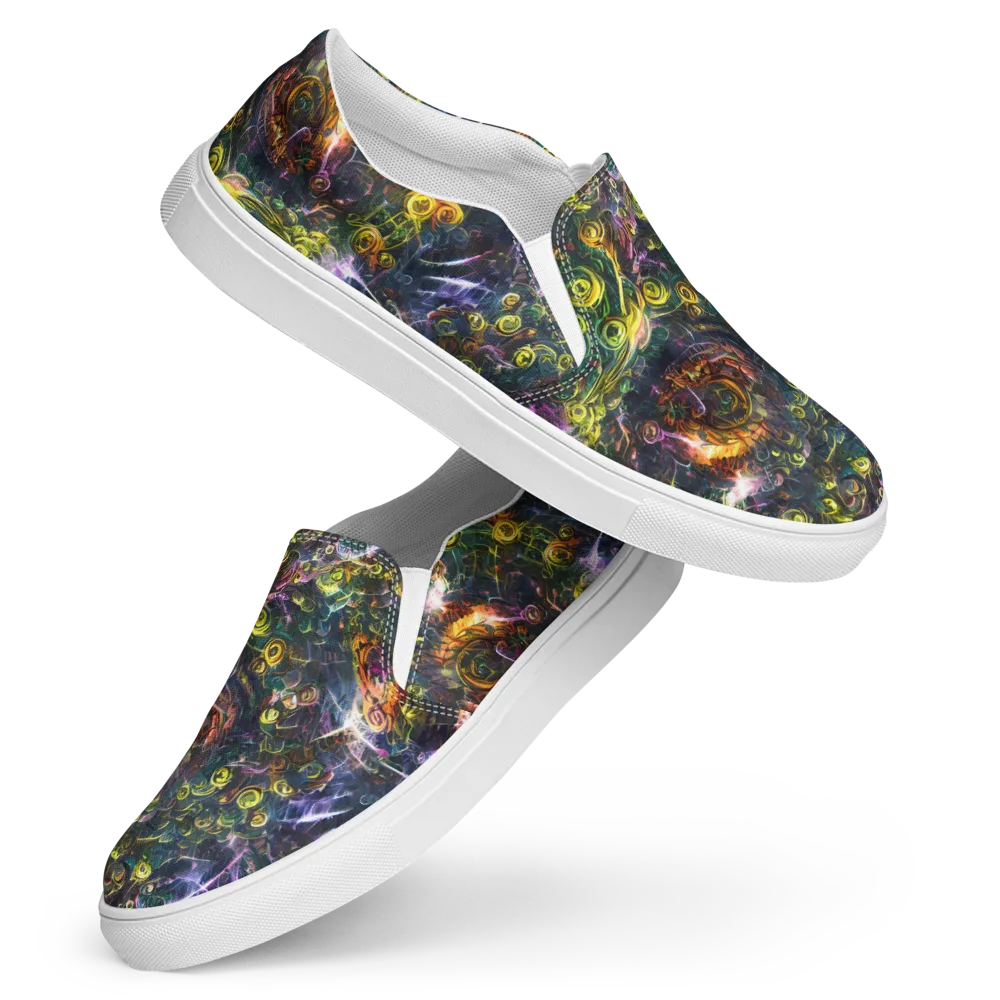 Midnight Vines on Women's Slip-On Canvas Shoes — Front