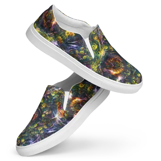 Midnight Vines on a Women's Slip-On Canvas Shoes