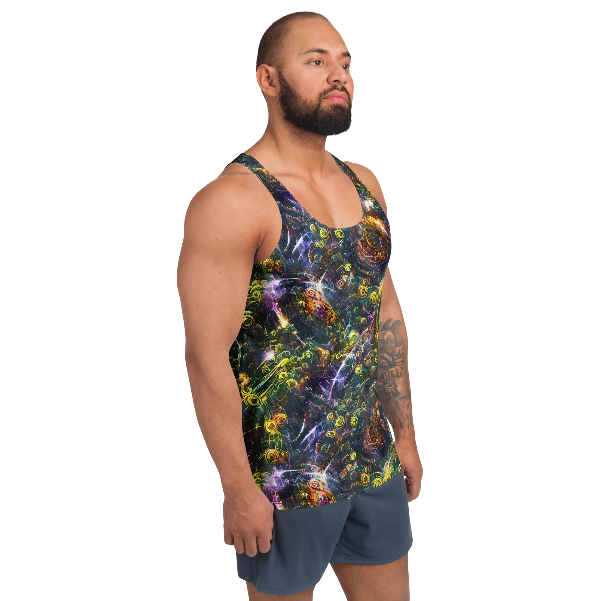 Midnight Vines on Men's Tank Top — Right Front