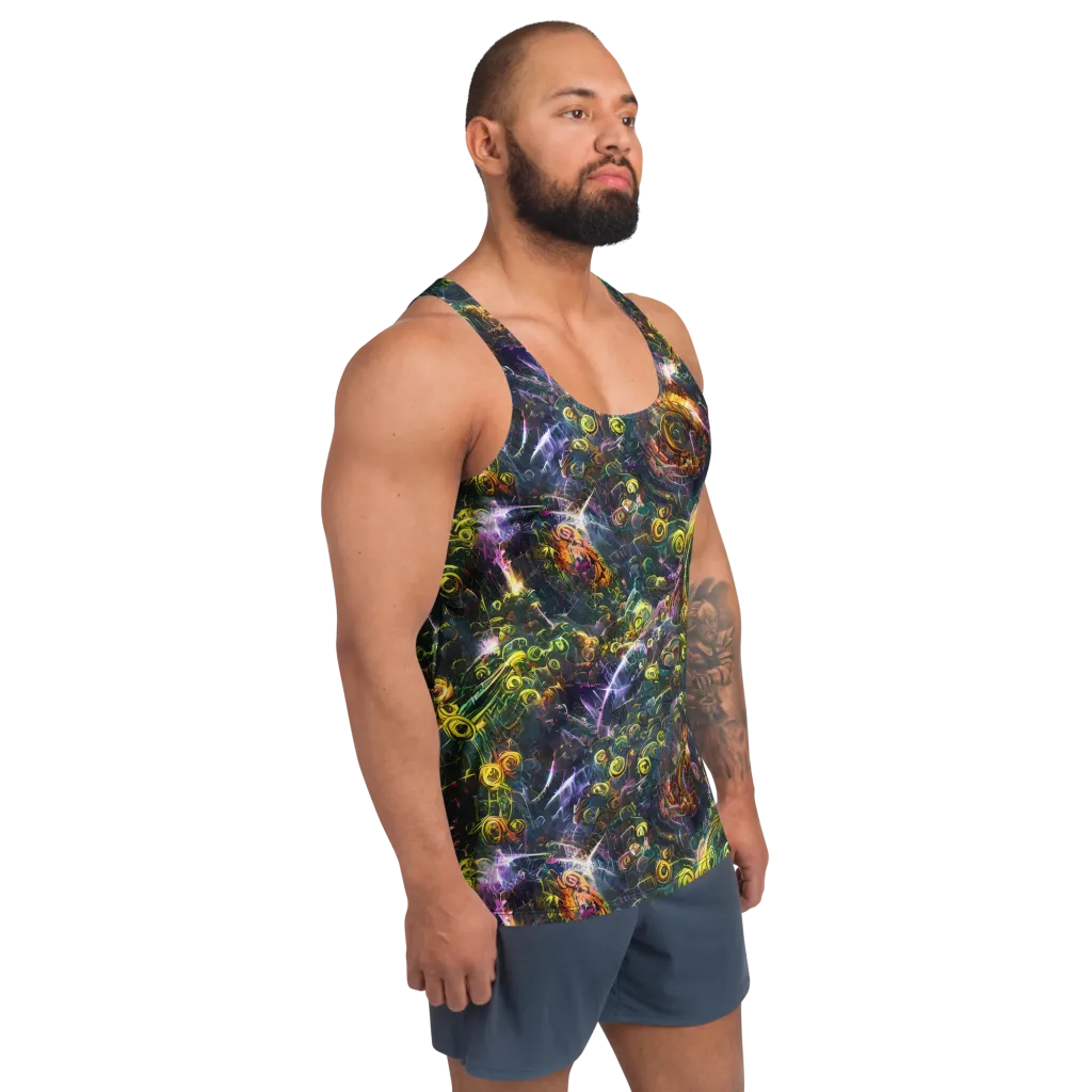 Midnight Vines on Men's Tank Top — Right Front
