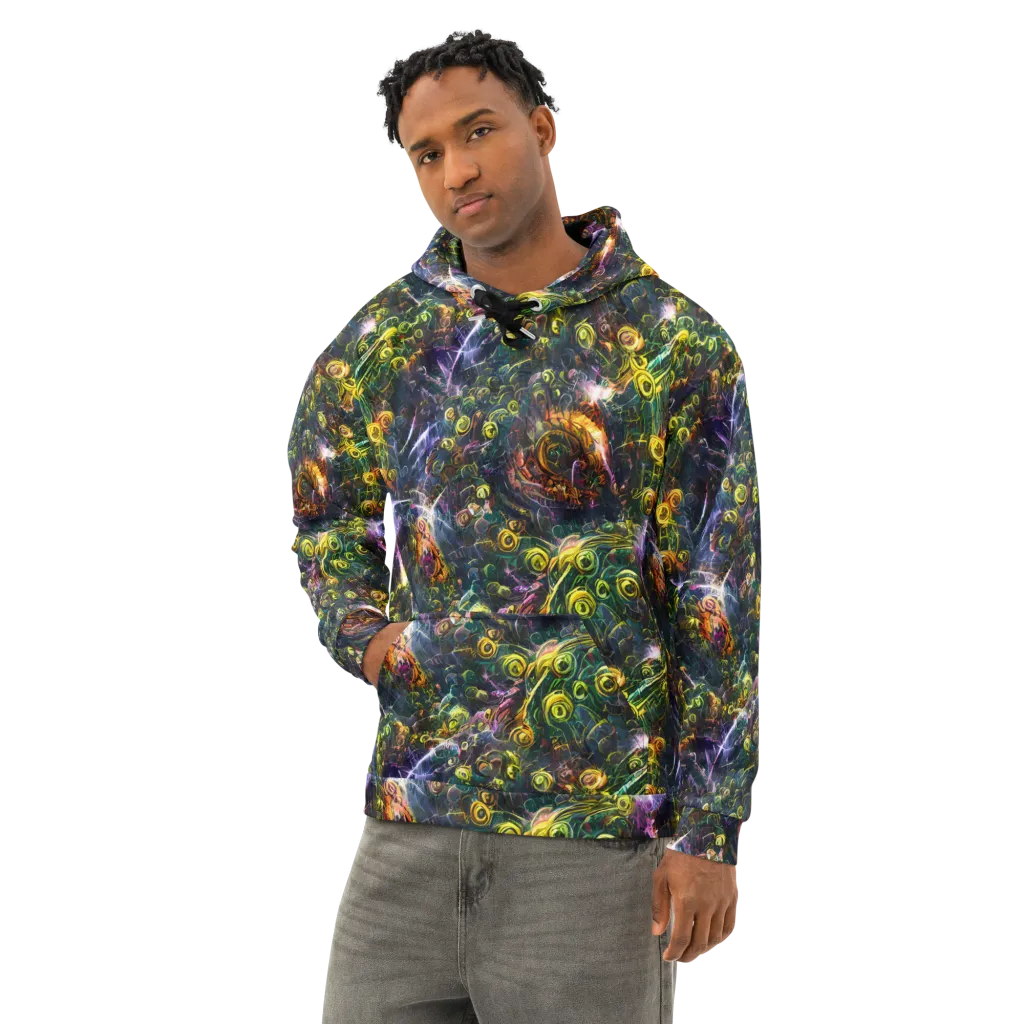 Midnight Vines on Cotton Hoodie — Left Front