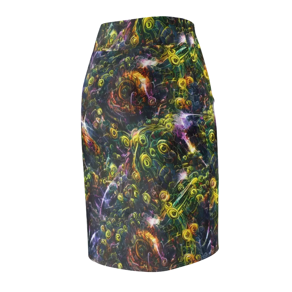 Midnight Vines on Pencil Skirt — Back Side