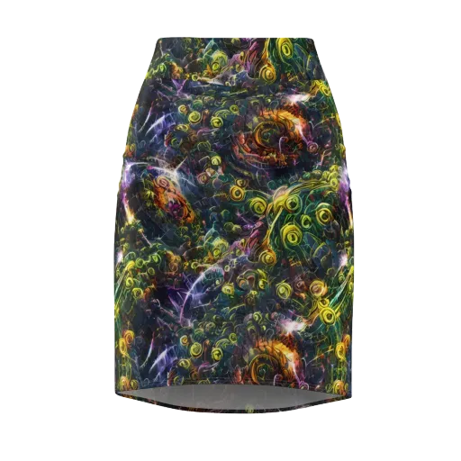 Midnight Vines on a Pencil Skirt