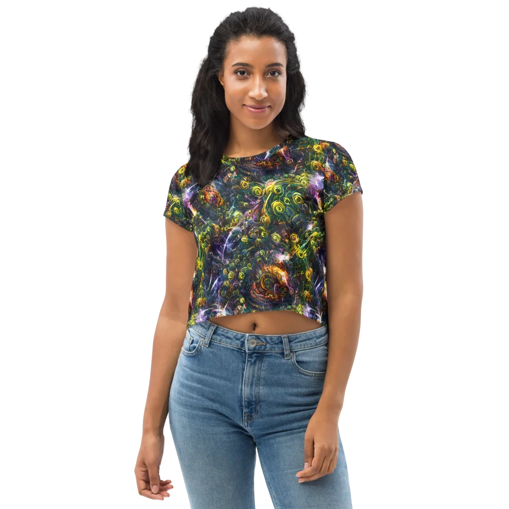 Midnight Vines on Crop Tee — Front