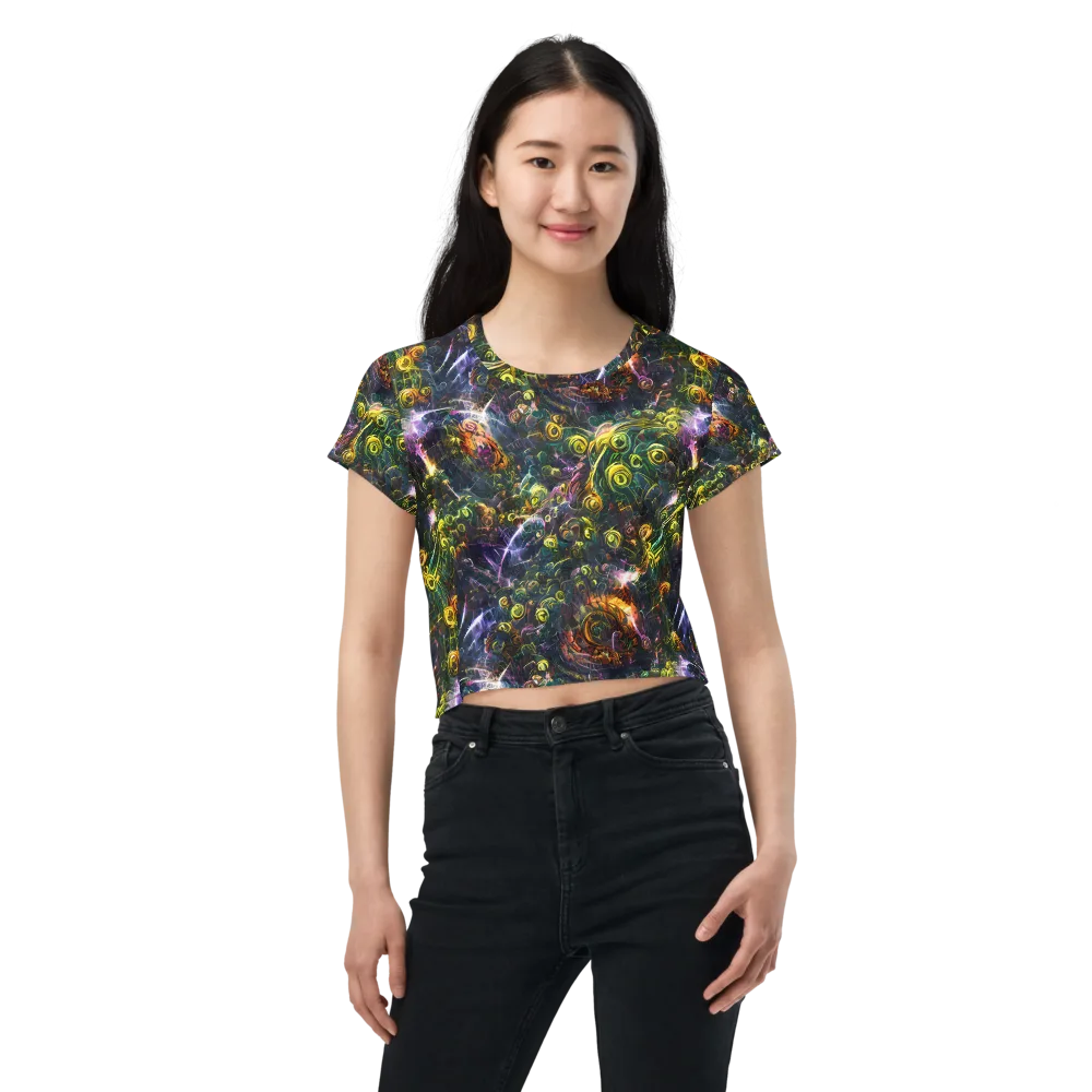 Midnight Vines on Crop Tee — Front