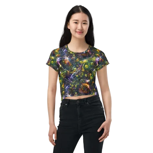 Midnight Vines on a Crop Tee