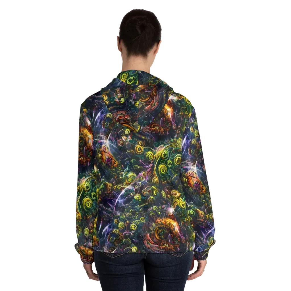 Midnight Vines on Women's Full-Zip Hoodie — Back On Person