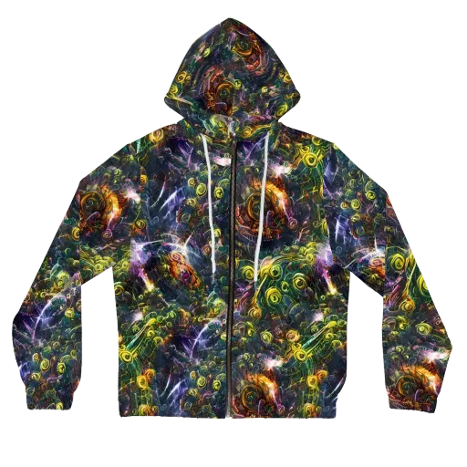 Midnight Vines on a Women's Full-Zip Hoodie