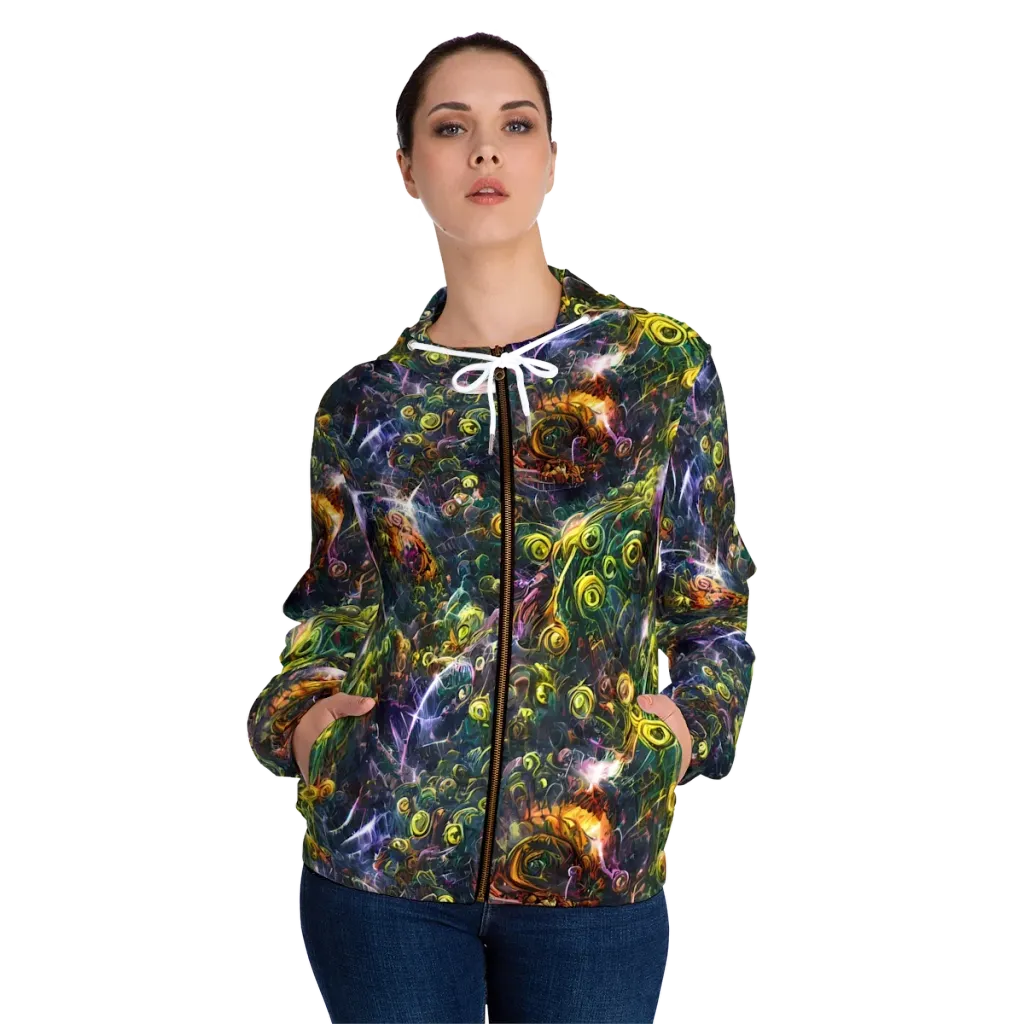 Midnight Vines on Women's Full-Zip Hoodie — Front On Person