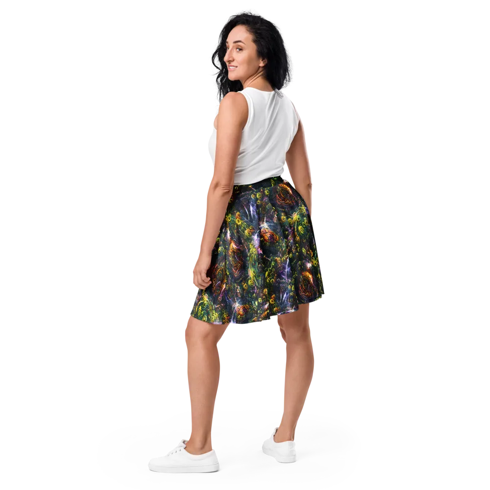 Midnight Vines on Skater Skirt — Back