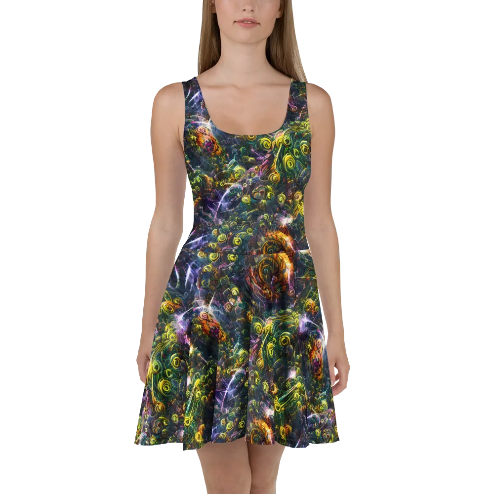 Midnight Vines on Skater Dress — Front