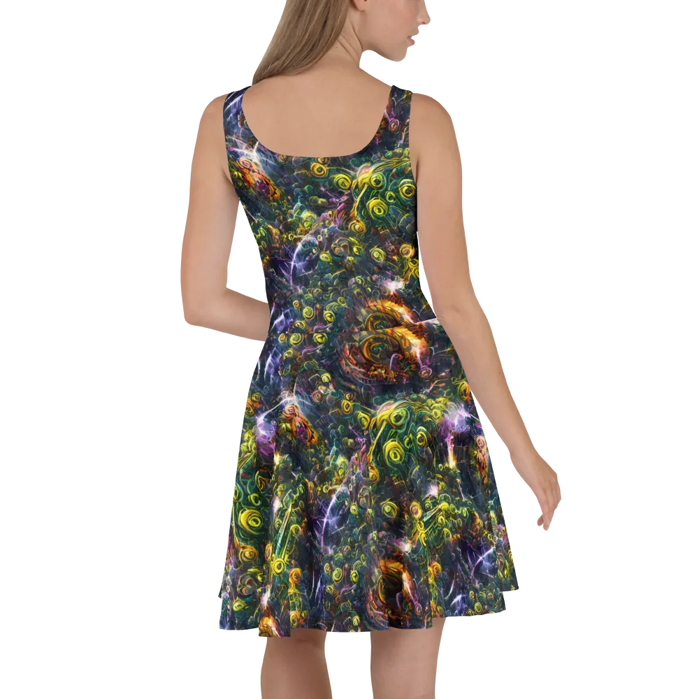 Midnight Vines on Skater Dress — Back