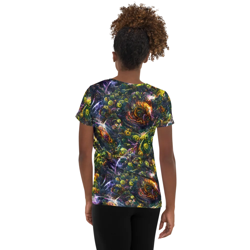 Midnight Vines on Women's Athletic T-Shirt — Back