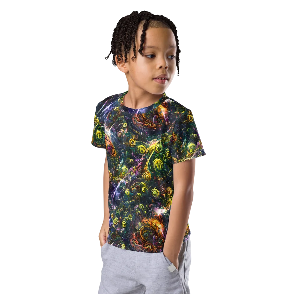 Midnight Vines on Kids Crew Neck T-Shirt — Left Front