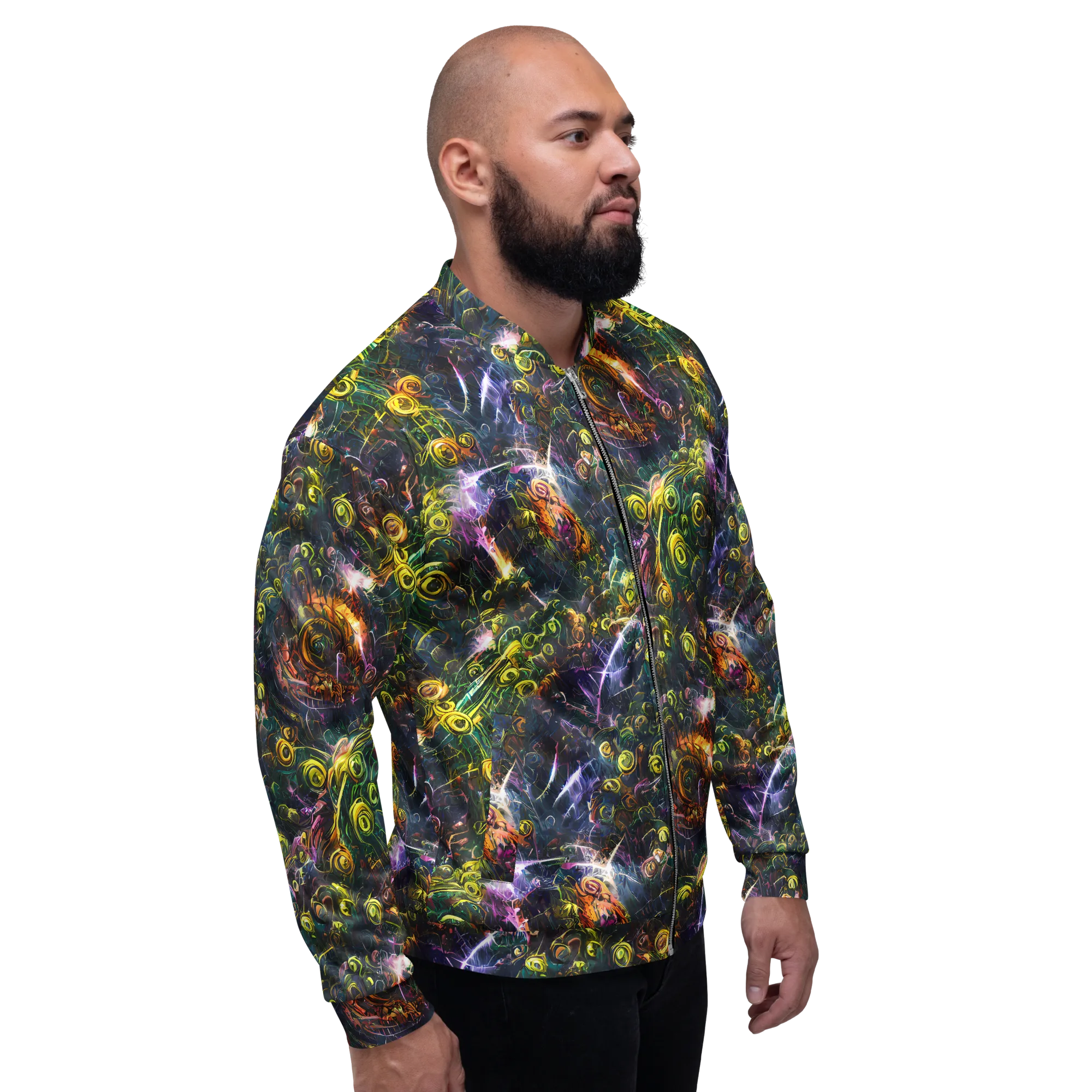 Midnight Vines on Bomber Jacket — Right