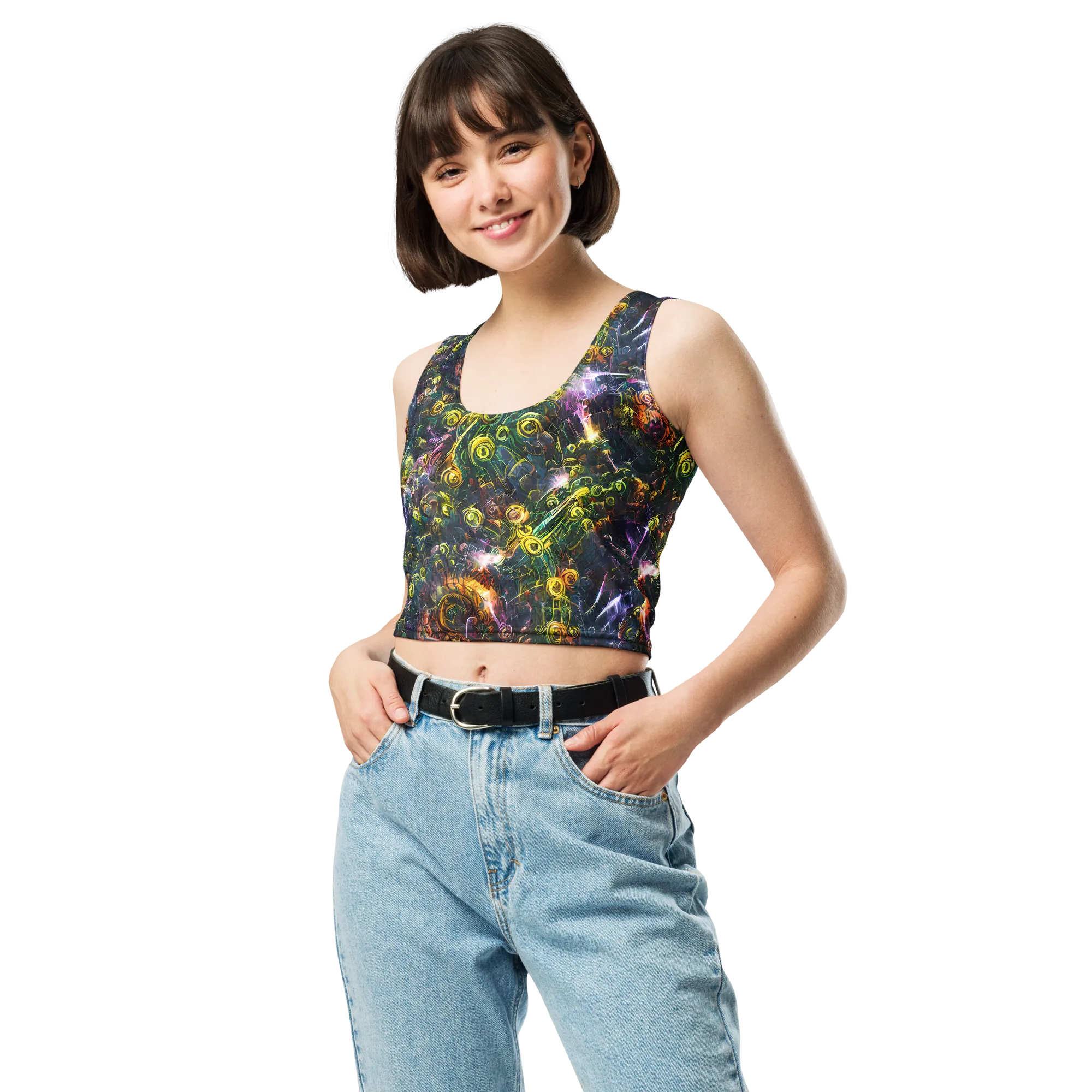 Midnight Vines on Crop Top — Front