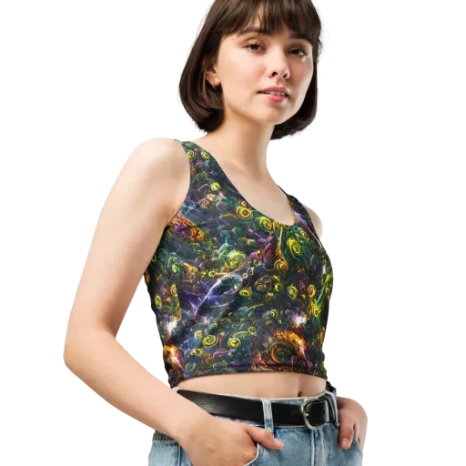Midnight Vines on a Crop Top