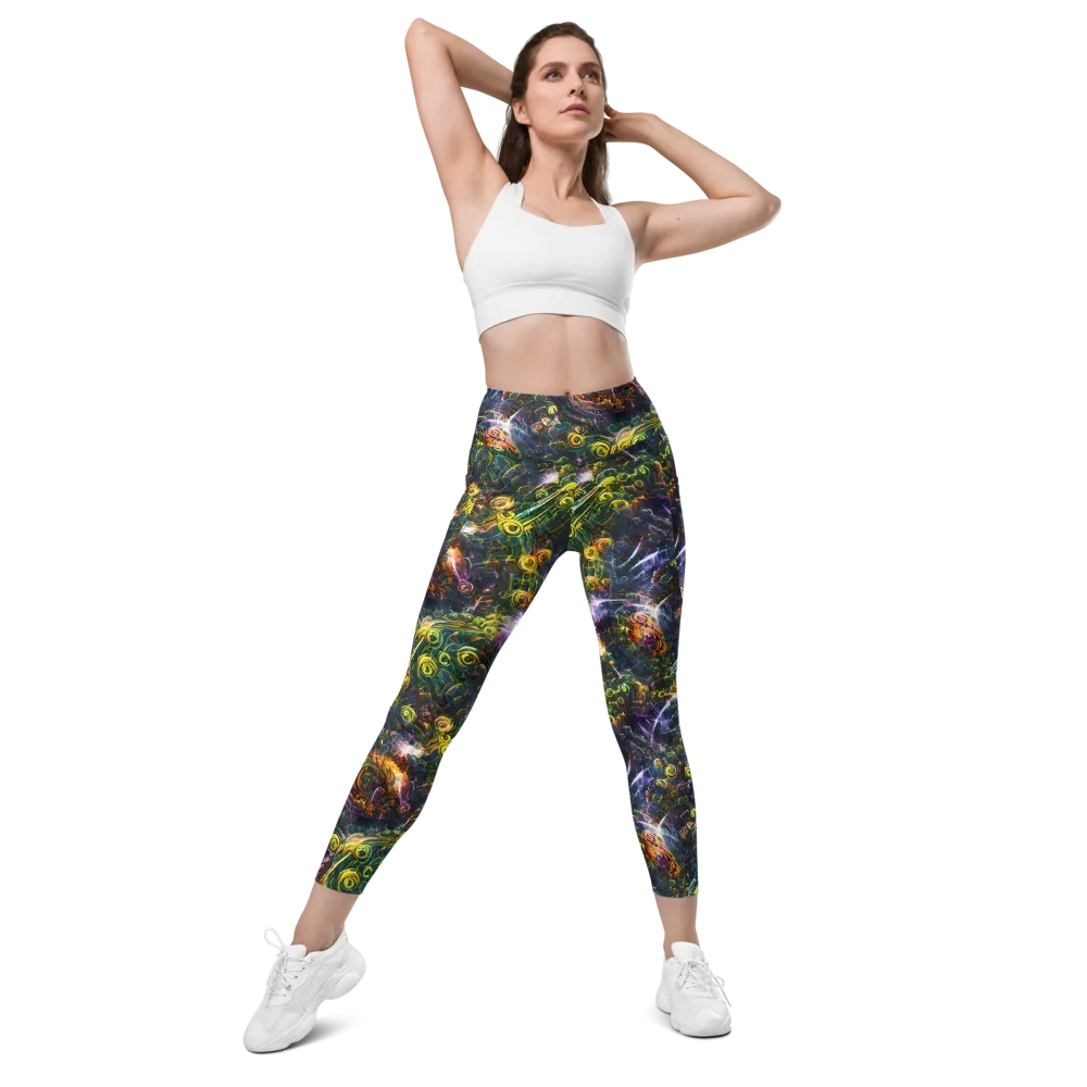 Midnight Vines on Leggings with Pockets — Front