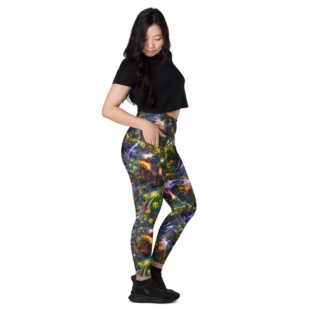 Midnight Vines on Leggings with Pockets — Right
