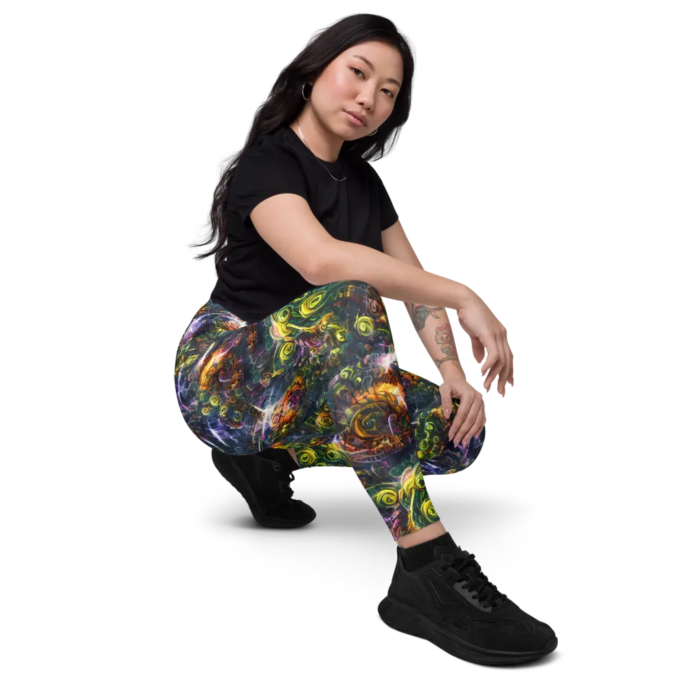 Midnight Vines on Leggings with Pockets — Right Front