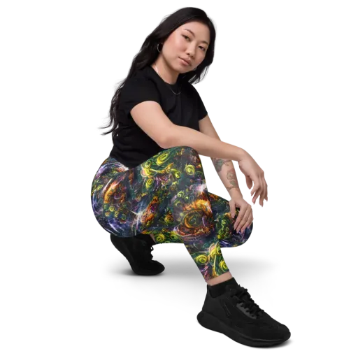 Midnight Vines on a Leggings with Pockets