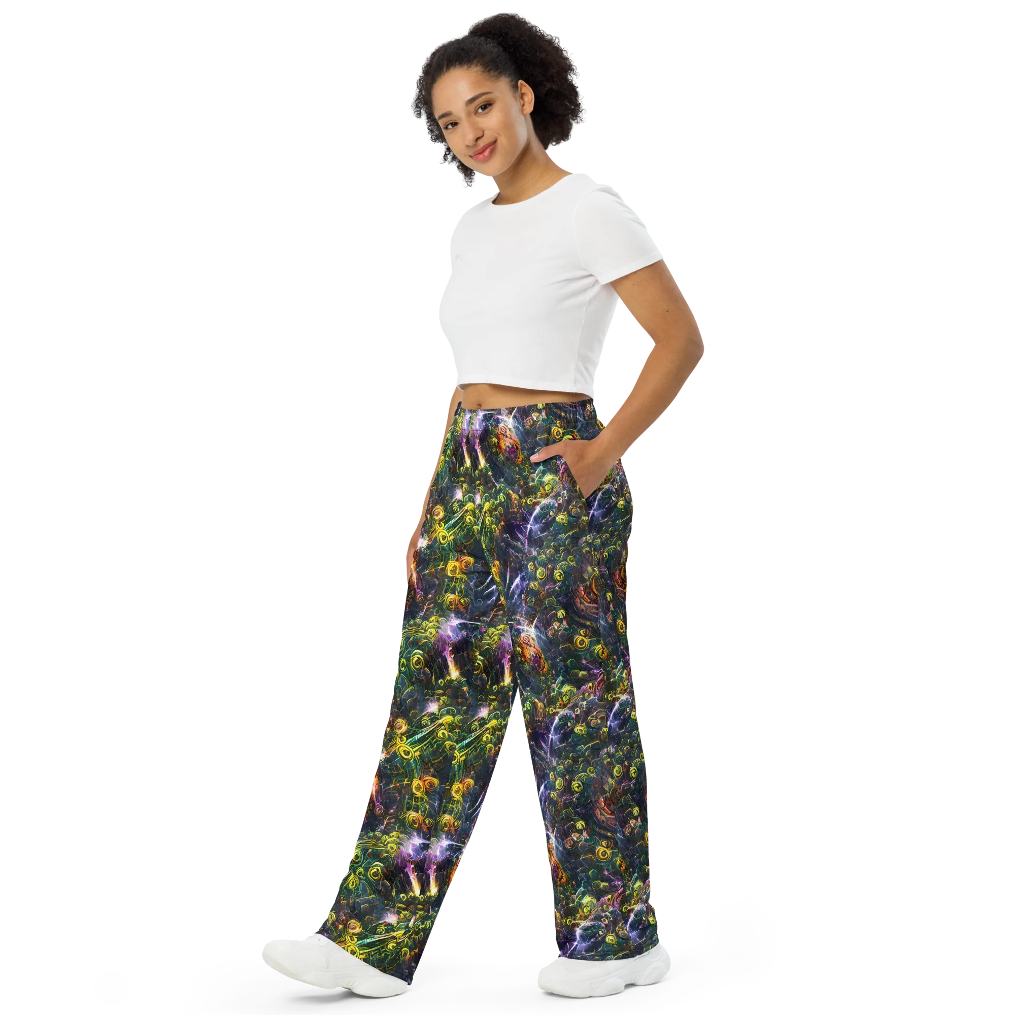 Midnight Vines on Wide-Leg Pants — Left Front