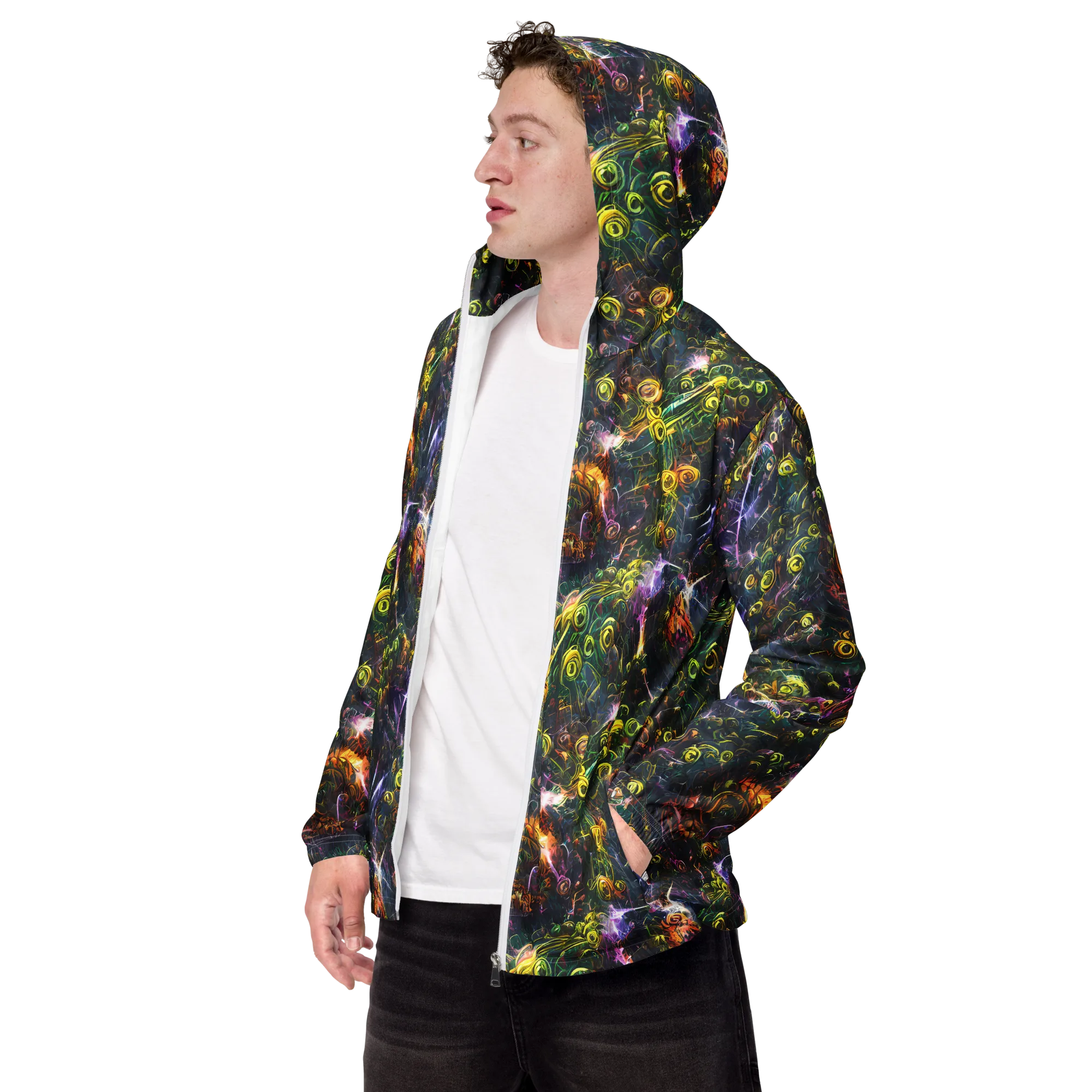 Midnight Vines on Men's Windbreaker — Left Front