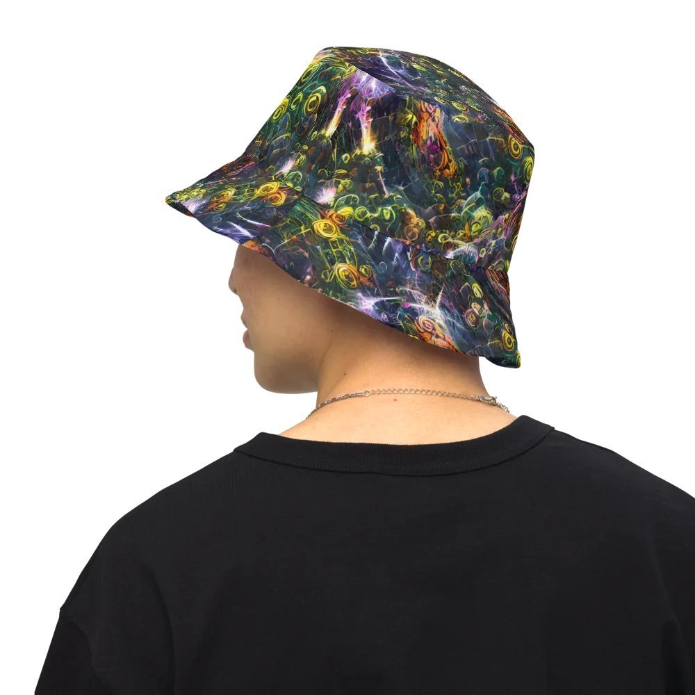 Midnight Vines on Reversible Bucket Hat — Back Inside