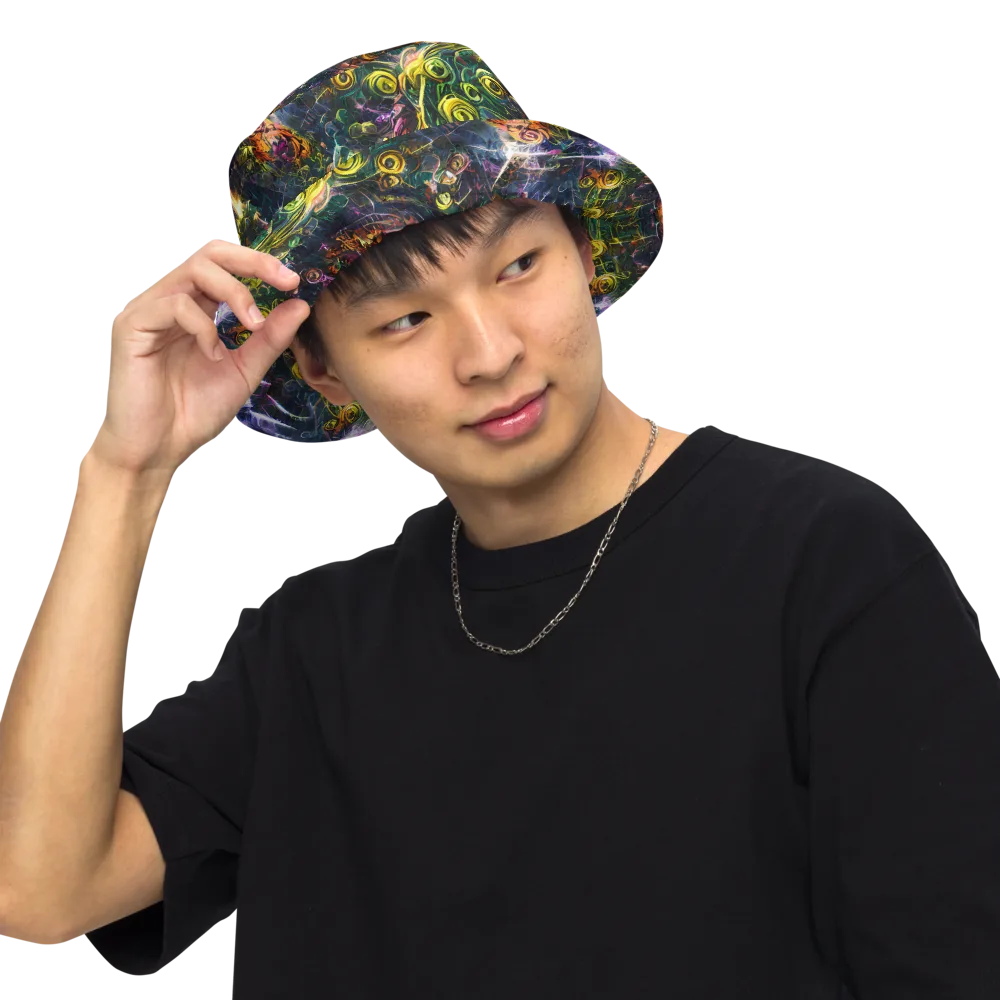 Midnight Vines on Reversible Bucket Hat — Front Inside