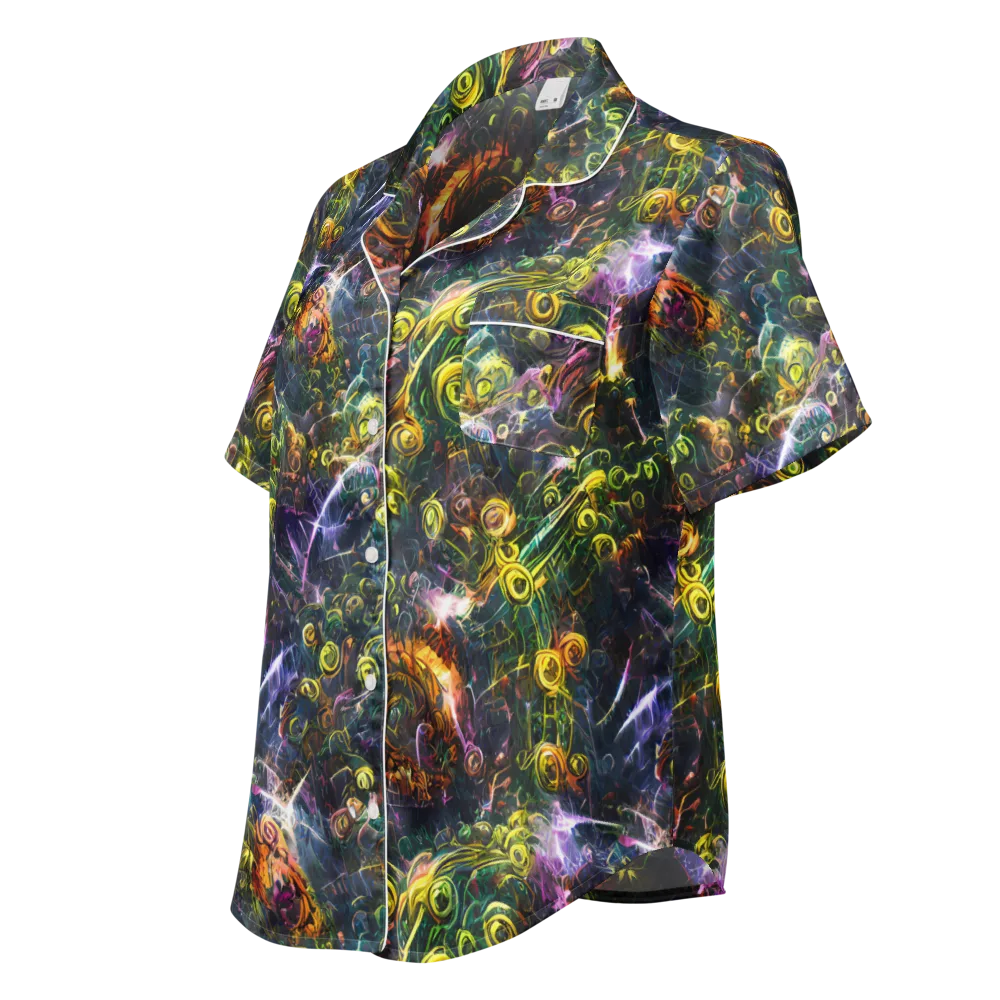 Midnight Vines on Women's Short Sleeve Pajama Top — Left Front