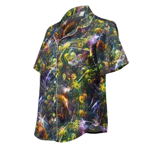 Midnight Vines on a Women's Short Sleeve Pajama Top