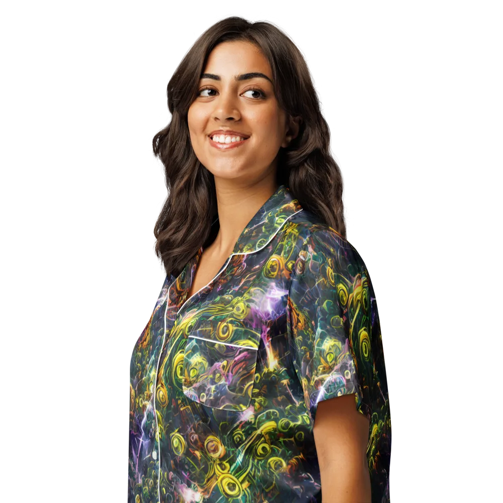 Midnight Vines on Women's Short Sleeve Pajama Top — Left Front