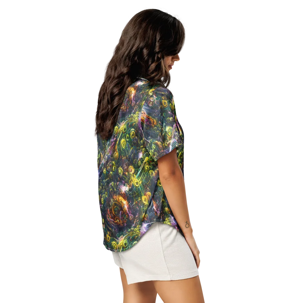 Midnight Vines on Women's Short Sleeve Pajama Top — Right Back