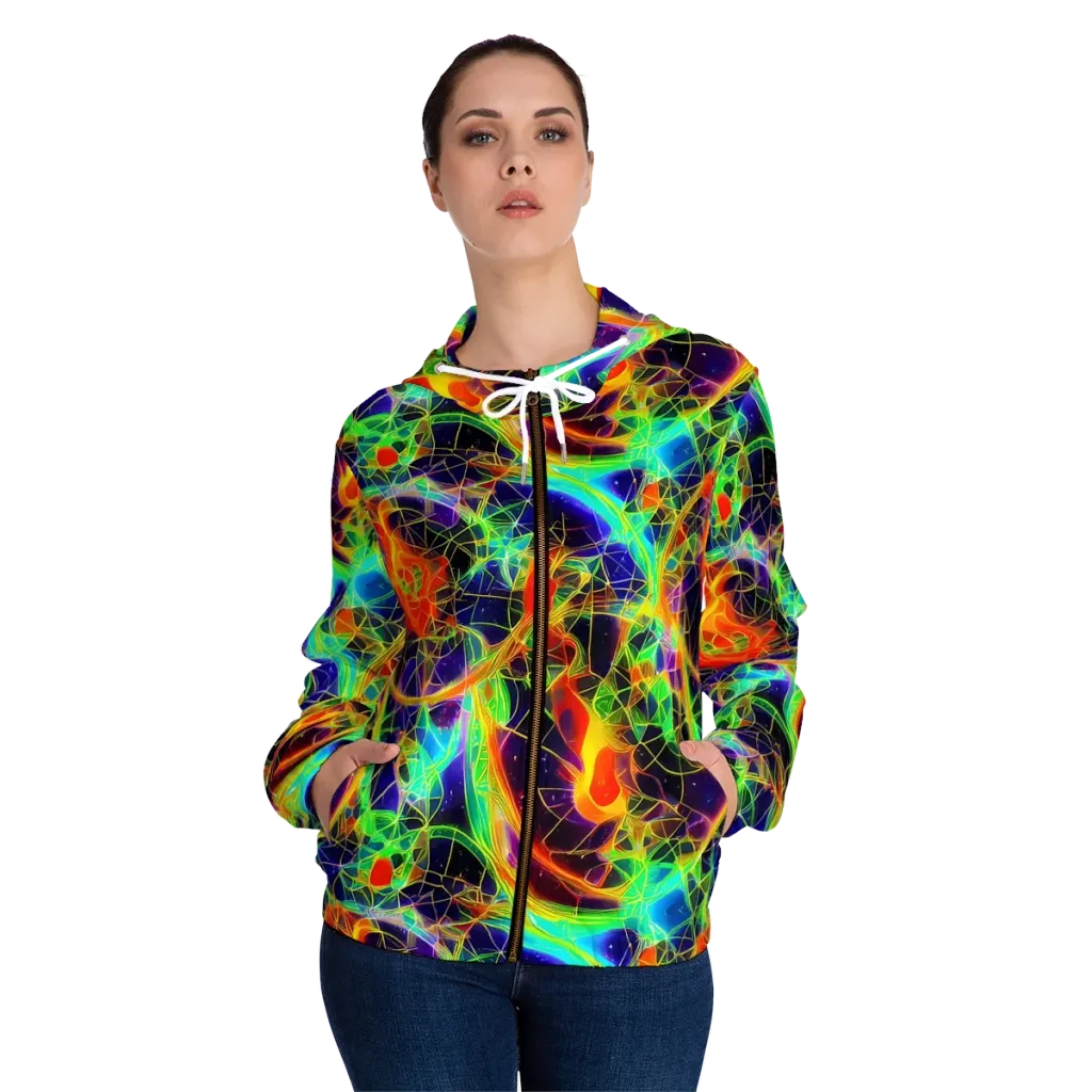 Pirie Pulse on Women's Full-Zip Hoodie — Front On Person
