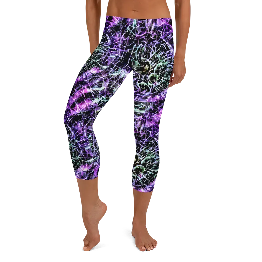 Spectral Circuitry on Capri Leggings — Front