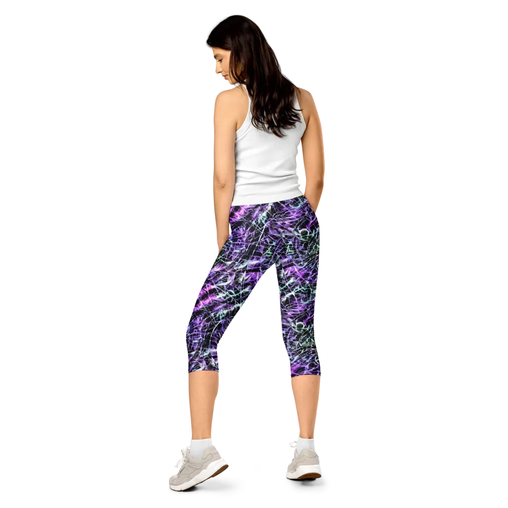 Spectral Circuitry on Capri Leggings — Back