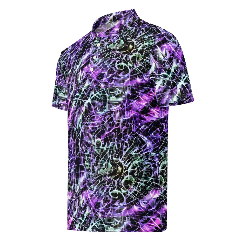 Spectral Circuitry on Men's Slim Fit Polo Shirt — Left Front
