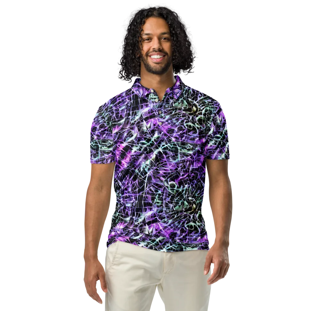 Spectral Circuitry on Men's Slim Fit Polo Shirt — Front