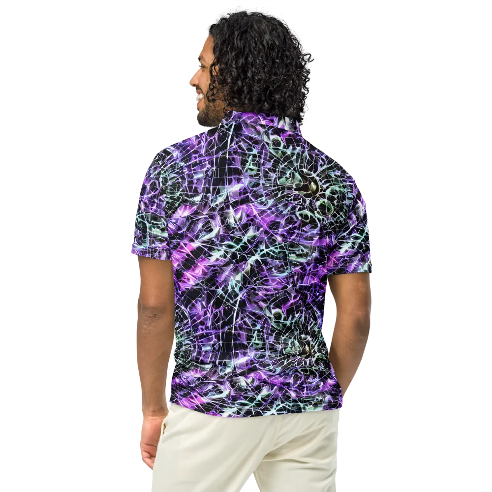 Spectral Circuitry on Men's Slim Fit Polo Shirt — Back