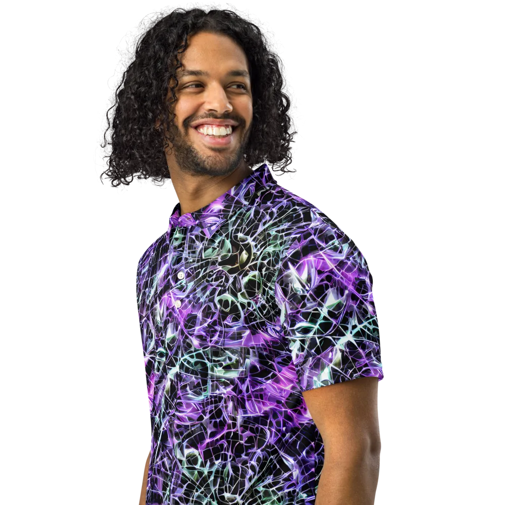 Spectral Circuitry on Men's Slim Fit Polo Shirt — Left Front