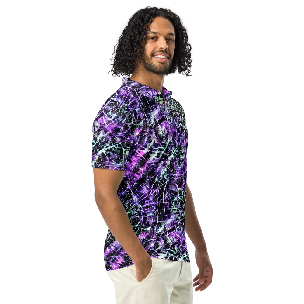 Spectral Circuitry on Men's Slim Fit Polo Shirt — Right Front