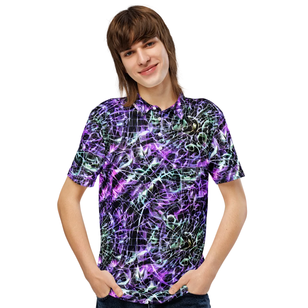 Spectral Circuitry on Men's Slim Fit Polo Shirt — Front