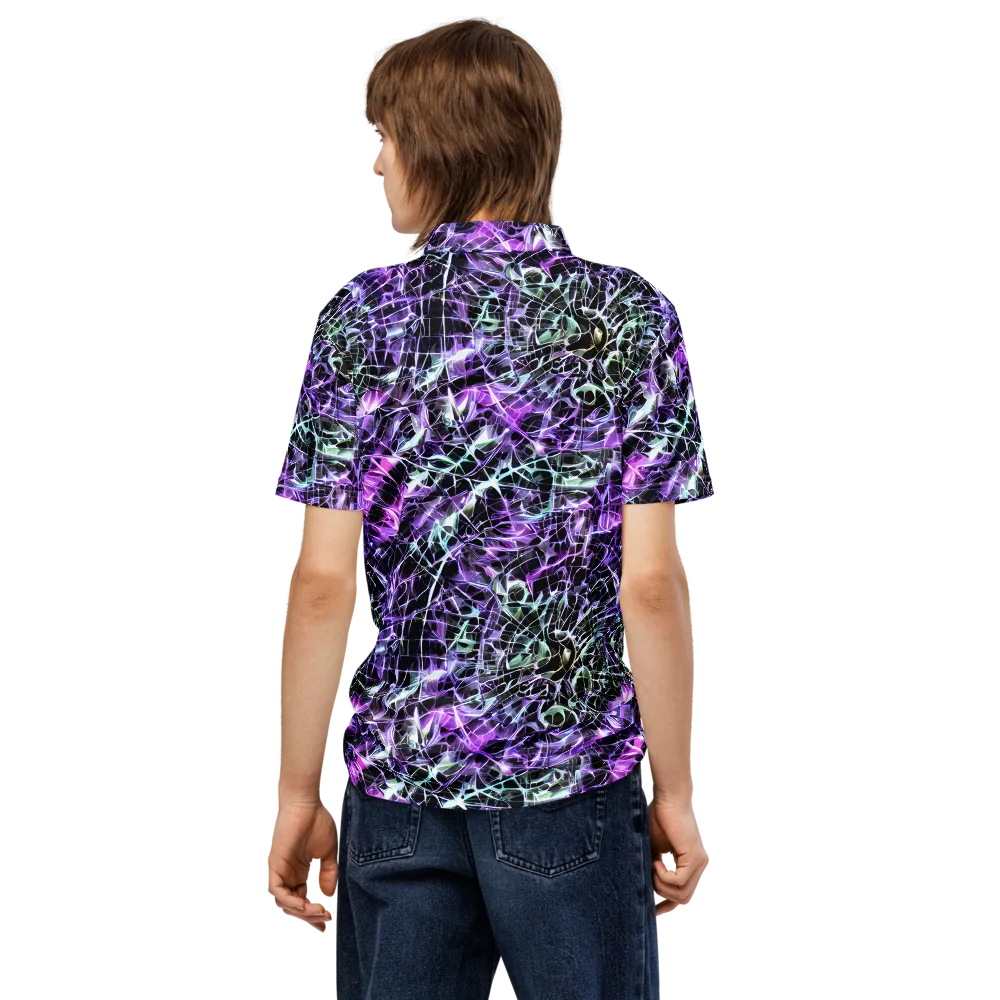 Spectral Circuitry on Men's Slim Fit Polo Shirt — Back