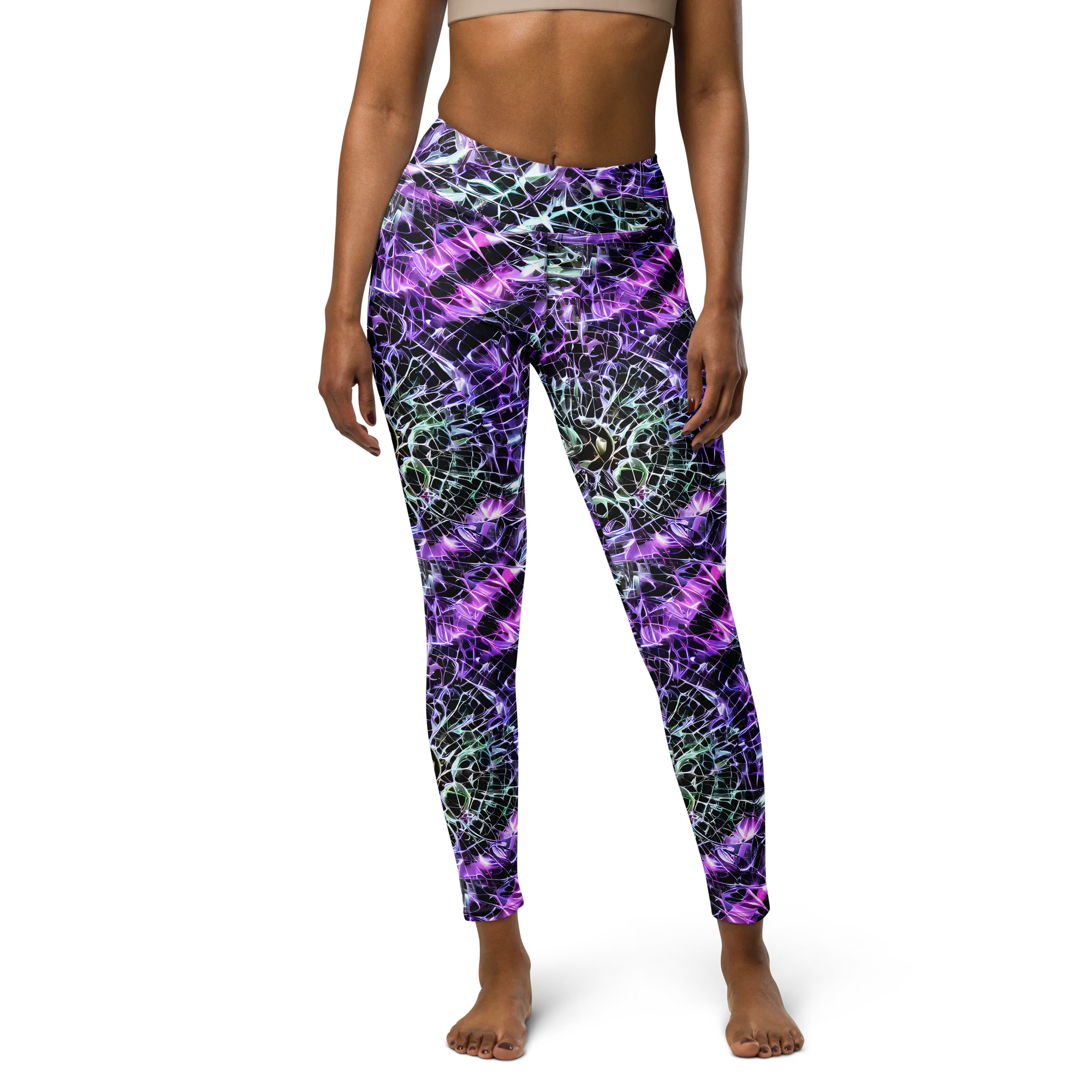 Spectral Circuitry on Yoga Leggings — Front