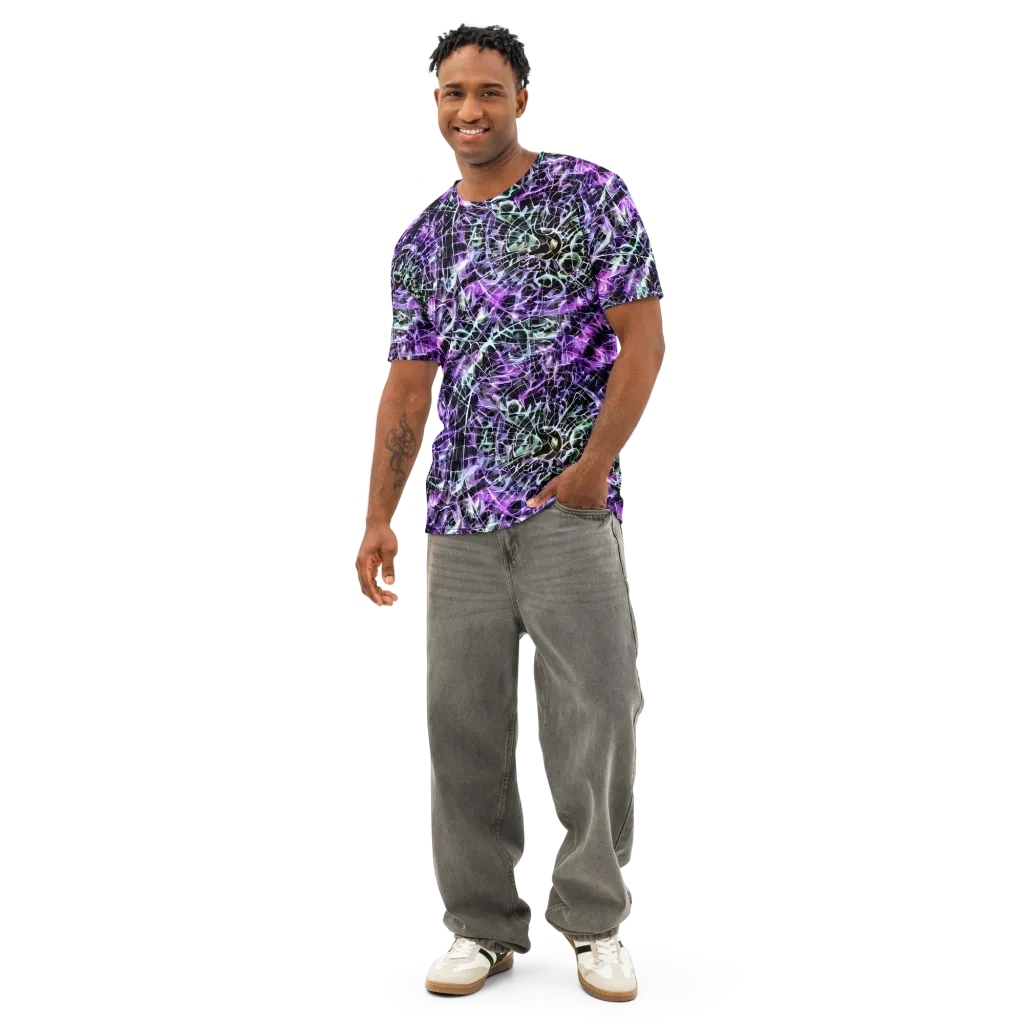 Spectral Circuitry on Men's Cotton Crew Neck T-Shirt — Front