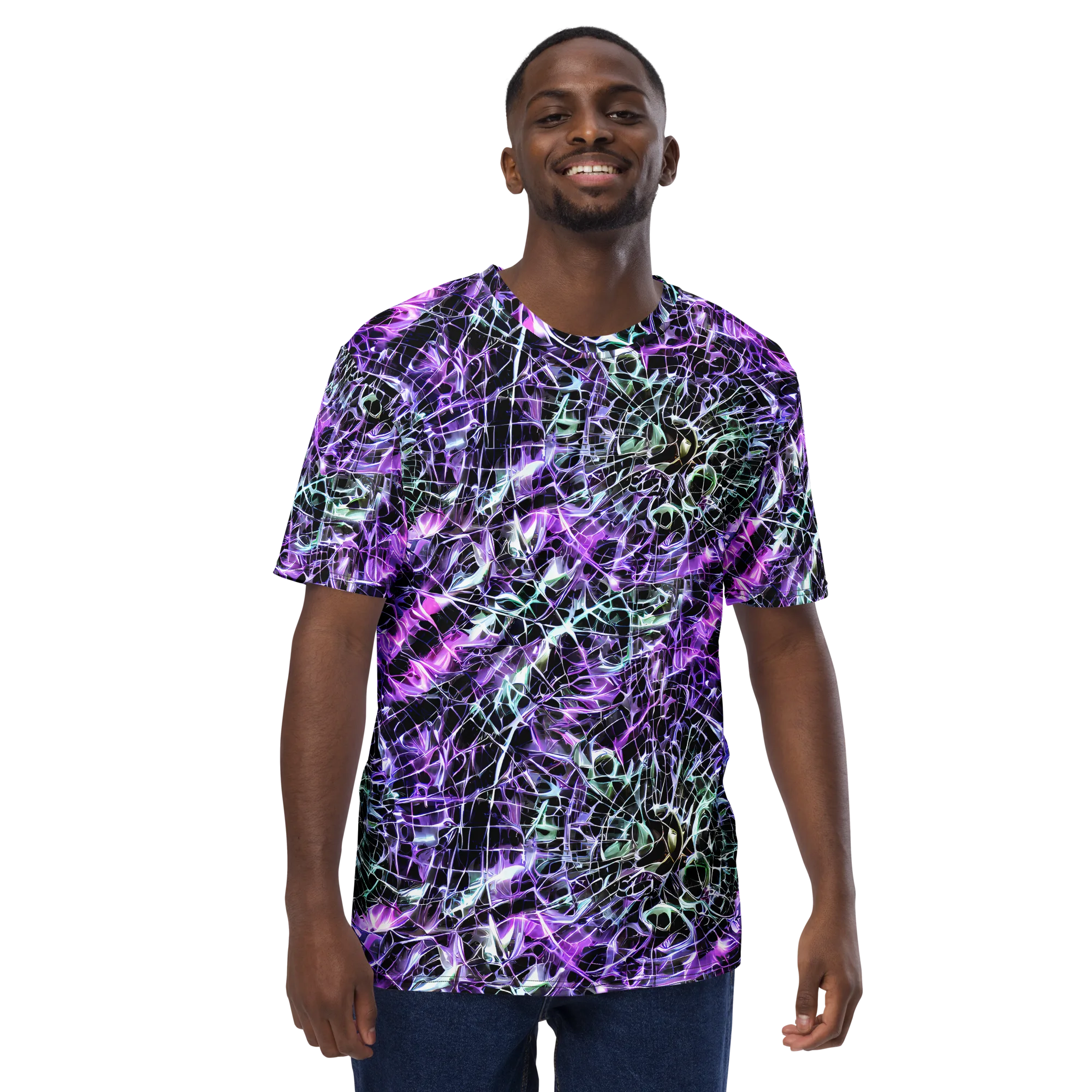 Spectral Circuitry on Men's Crew Neck T-Shirt — Front