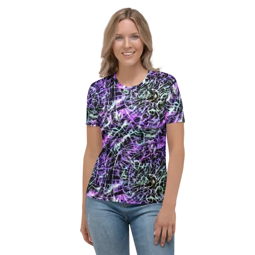 Spectral Circuitry on a Women's Crew Neck T-Shirt